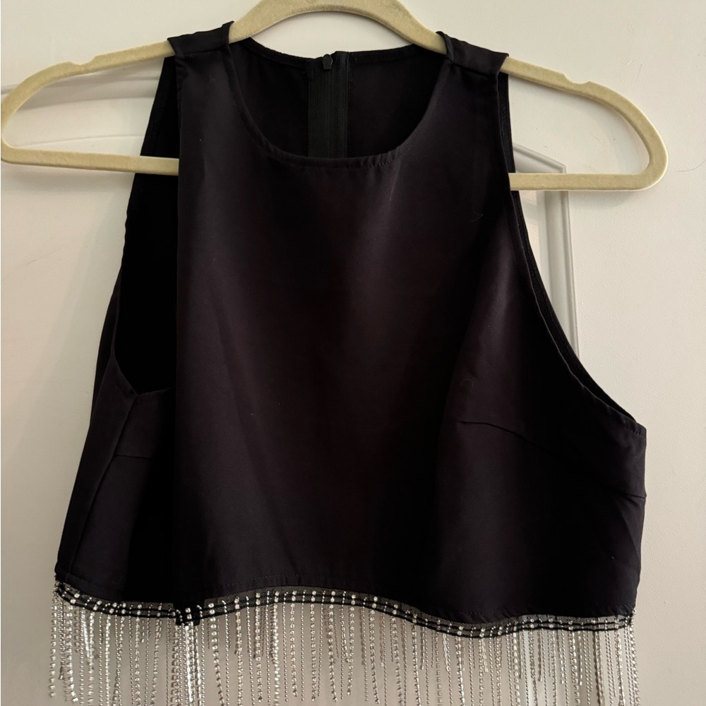 Women’s cropped and beaded top